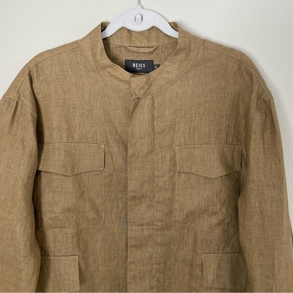REISS London Brown Zip Up Multi Pocket Cargo Long Sleeve Utility Jacket XL - Picture 6 of 13